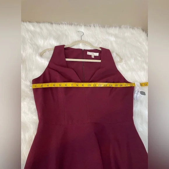 Dress the Population Catalina Dress Burgundy V neck Sleeveless Dress Large - Picture 3 of 13